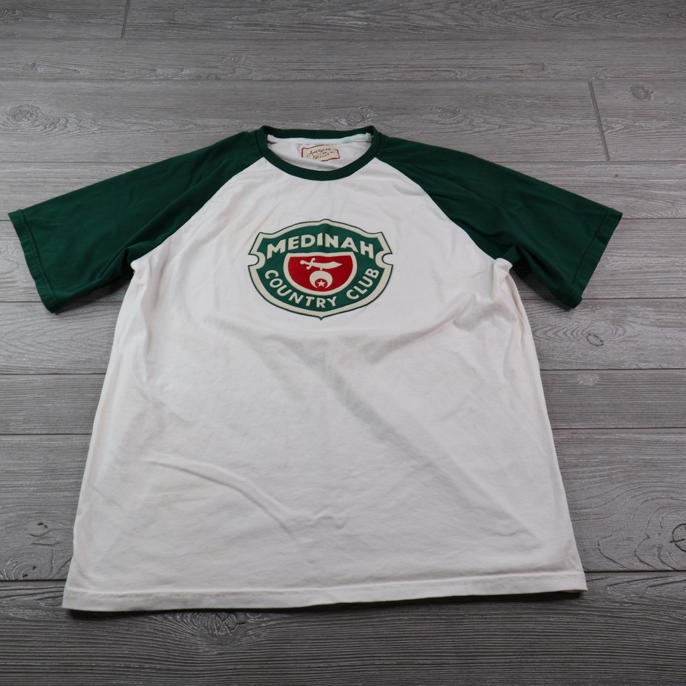 American Needle Medinah Country Club Raglan T-Shirt Mens L Green White
